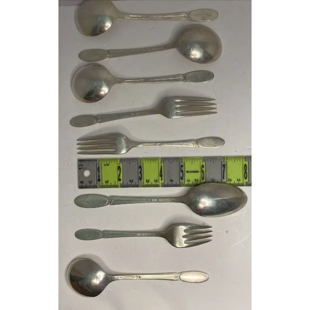 Vtg 1847 Rogers Bros Silverplate IS Replacement 8pc Set Restore Repurpose S Mono